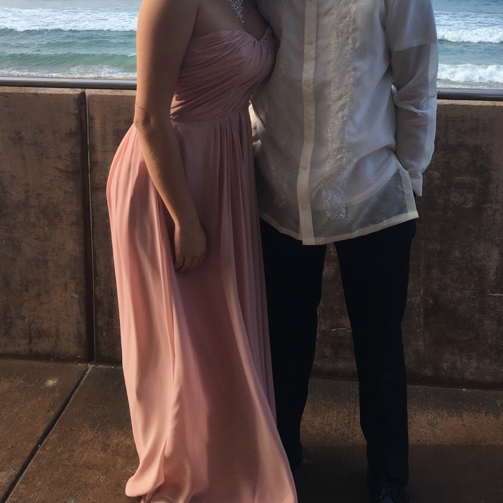 Pink formal dress with lace up back!